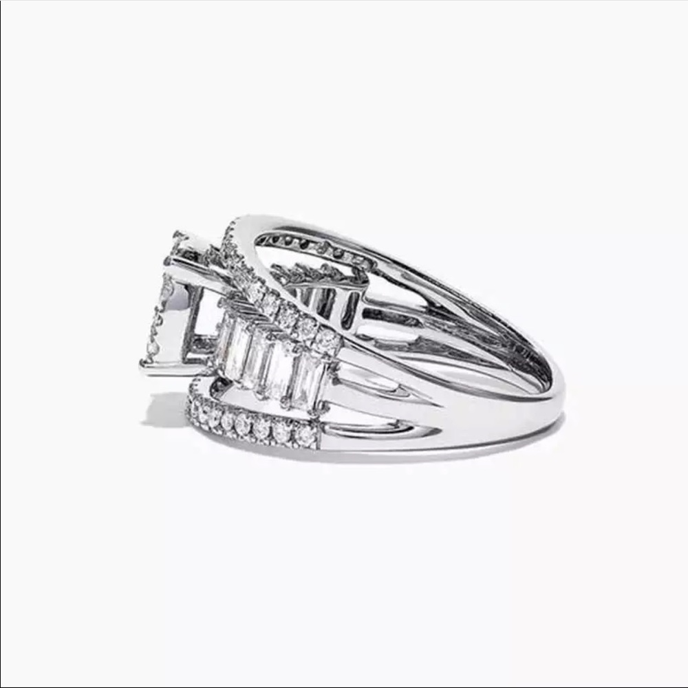 New 925 Silver Beautiful Diamond Engagement Ring - Picture 5 of 6